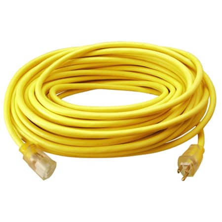 Master Electronics Extension Cord, Indoor/Outdoor, 1 Outlets, Yellow, Vinyl, 25 ft 728405